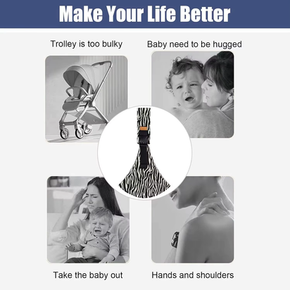 Baby Wrap Carrier Lightweight Hands Free Baby Sling Carrier Adjustable Baby Carriers Perfect Gift for Newborn Infants Babies