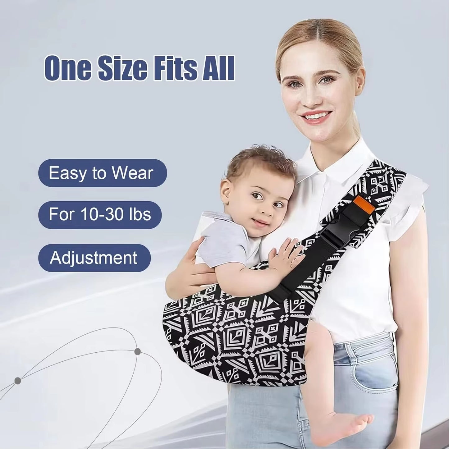 Baby Wrap Carrier Lightweight Hands Free Baby Sling Carrier Adjustable Baby Carriers Perfect Gift for Newborn Infants Babies
